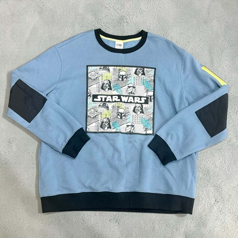 Star Wars darth Vader boba fett Pullover disney parks Sweatshirt Blue XL